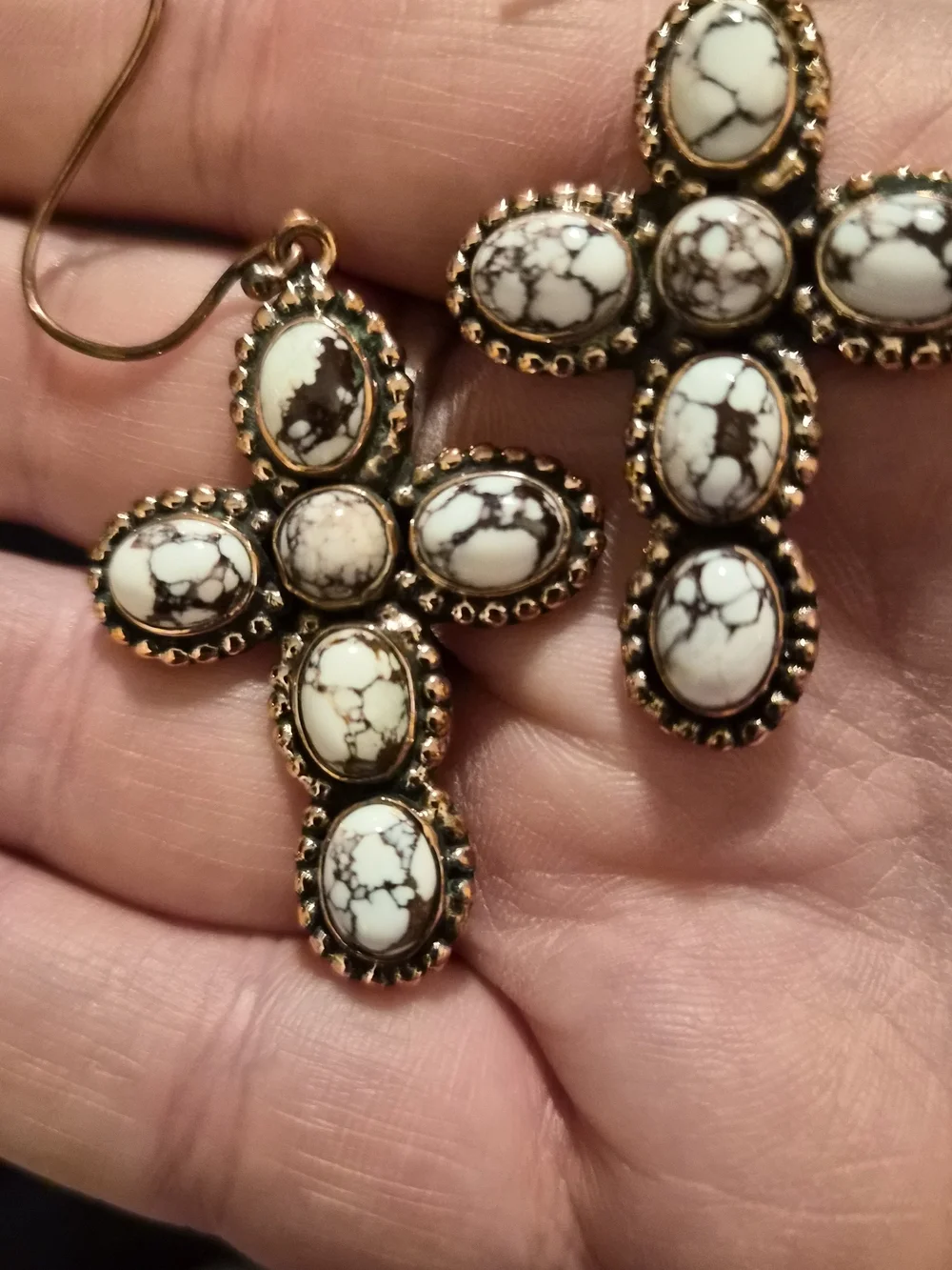 Wild Horse And Copper Cross Statment Earrings